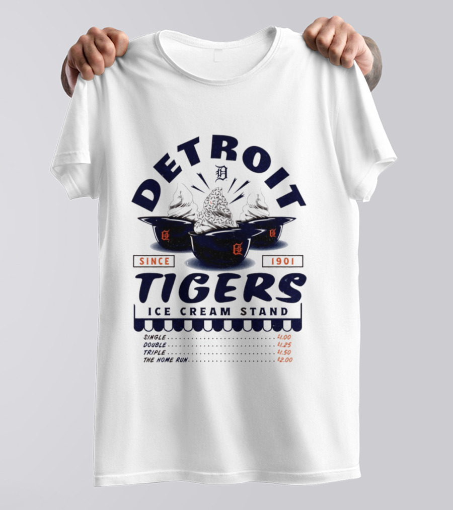 Detroit Tigers Ice Cream Stand Since 1901 Baseball Treats T-Shirt