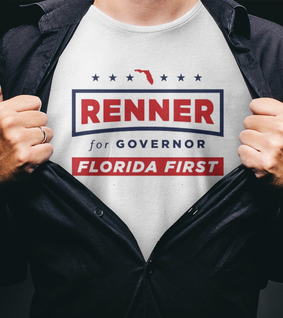 Paul Renner Governor 2026 Campaign Florida First Stars Map T-Shirt