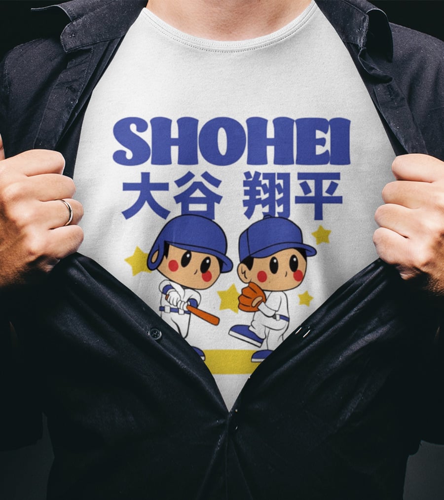 Shohei Ohtani Los Angeles Dodgers Superstar Cartoon Toddler T-Shirt
