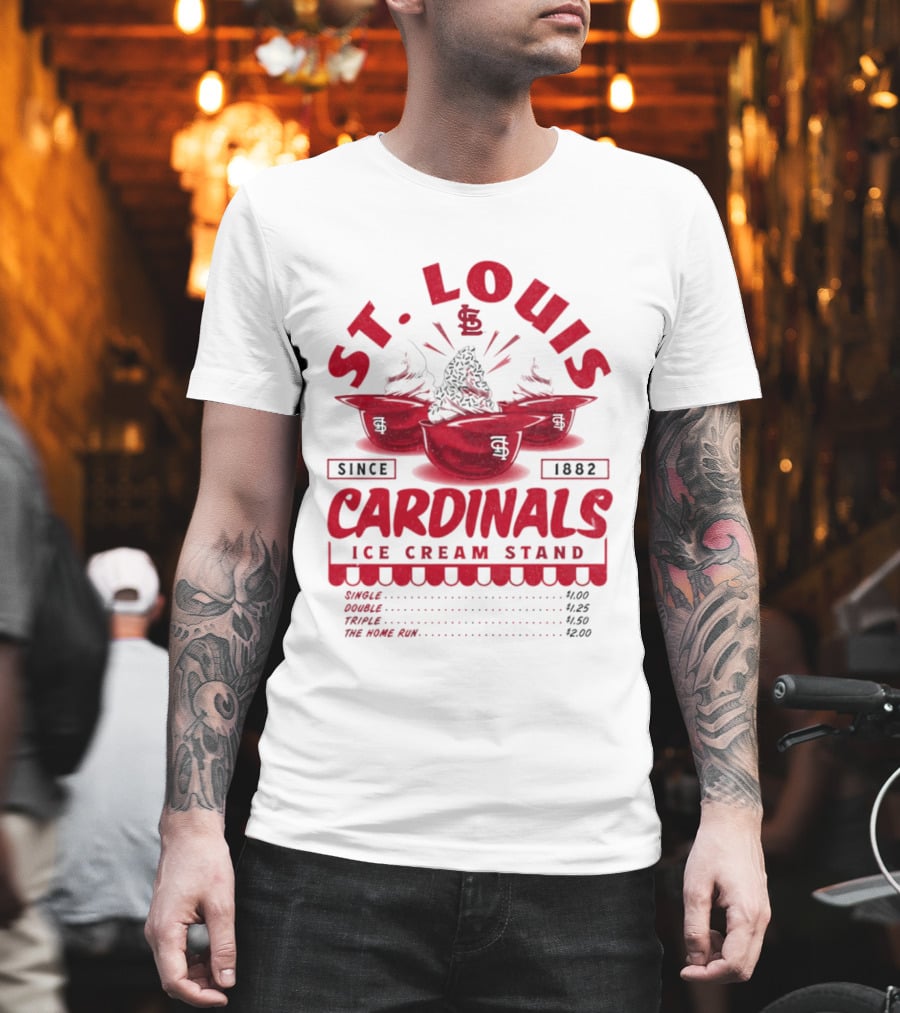 St. Louis Cardinals Ice Cream Stand Since 1882 Vintage Baseball T-Shirt
