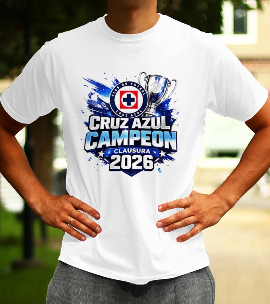 Cruz Azul Campeon Clausura 2026 Trophy Celebration T-Shirt