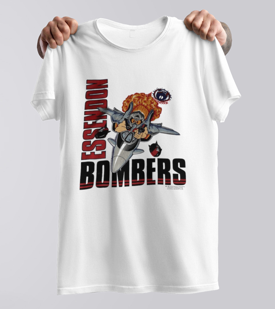 Essendon Bombers Fighter Jet Character Vintage 1992 T-Shirt