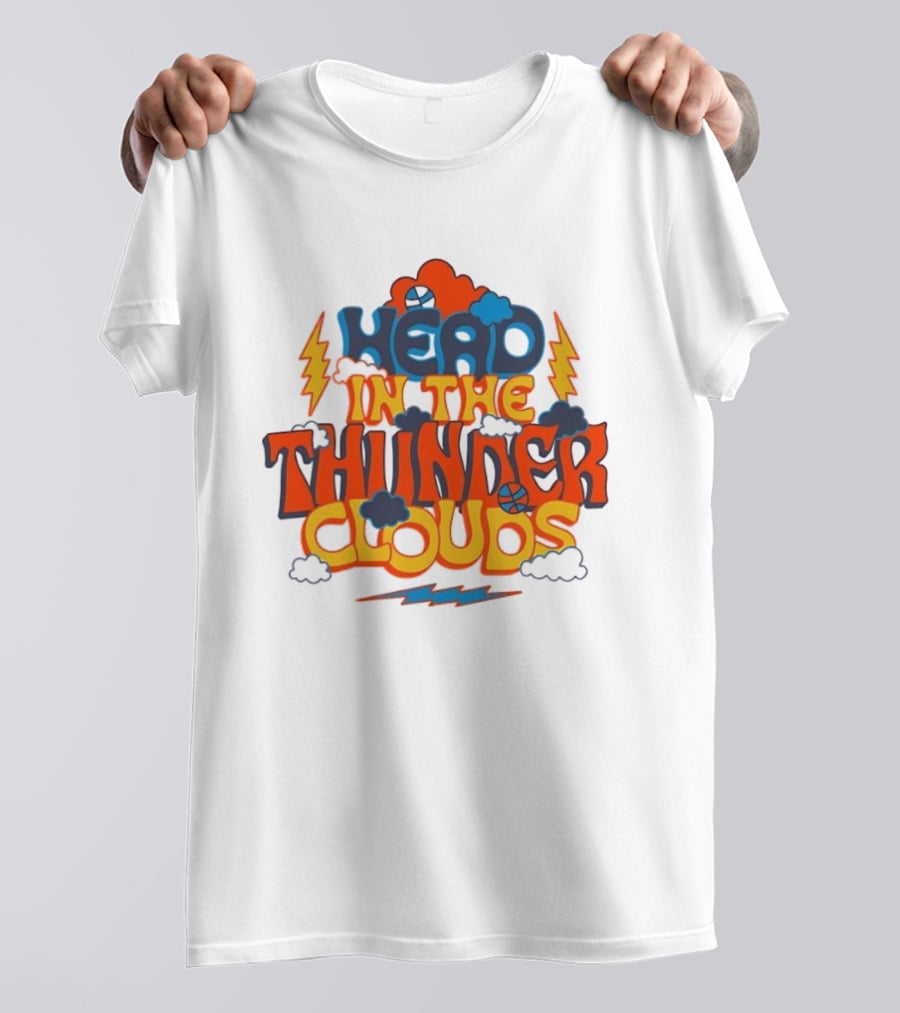 Head In The Thunder Clouds Basketball Lightning Thunderstorms T-Shirt