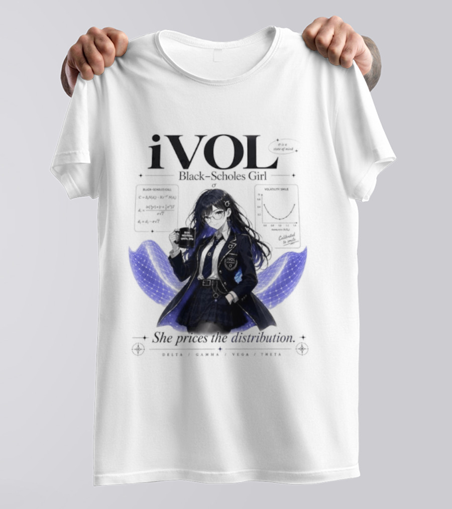 IVol Black Scholes Girl She Prices The Distribution Statistics Math Finance Chart T-Shirt