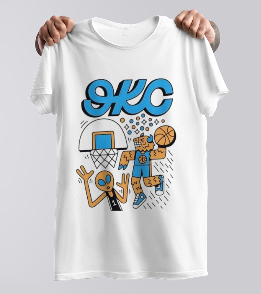 OKC Thunder Rumble Dunk Alien Basketball T-Shirt