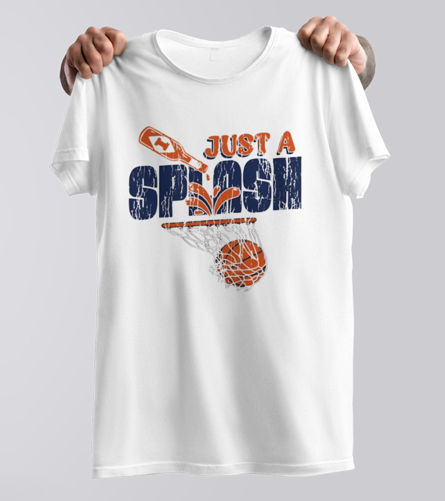 University Of Illinois Illini NCAA Basketball Just A Splash Net And Ball Motif T-Shirt