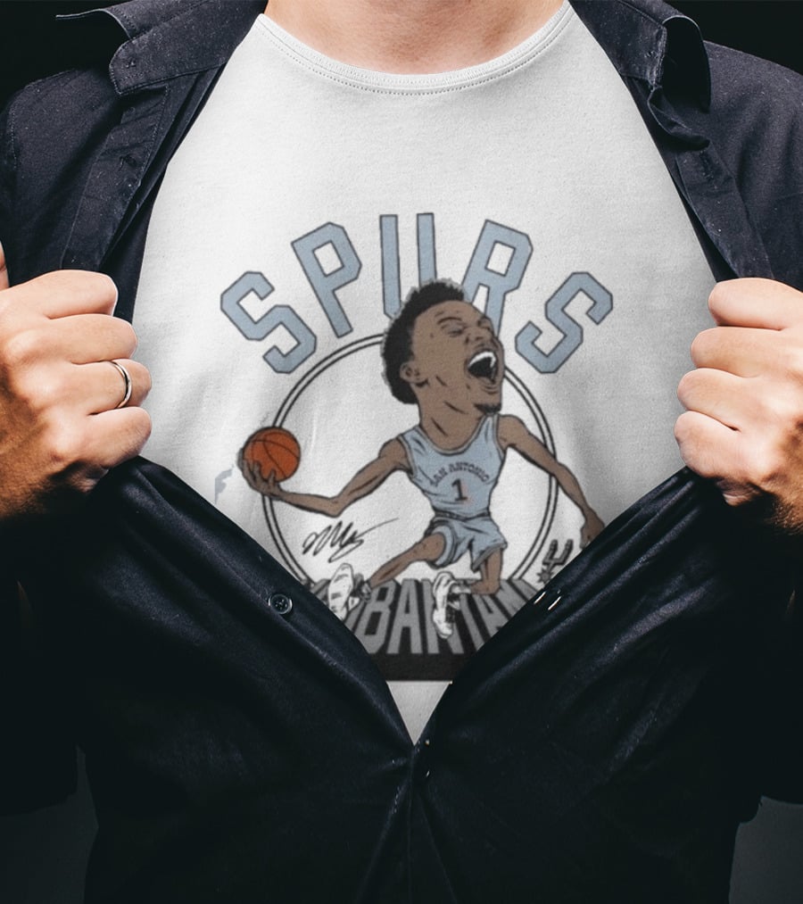 Victor Wembanyama San Antonio Spurs Basketball Caricature T-Shirt