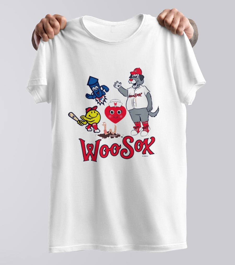 WooSox Baseball Team Central Masscots Characters T-Shirt