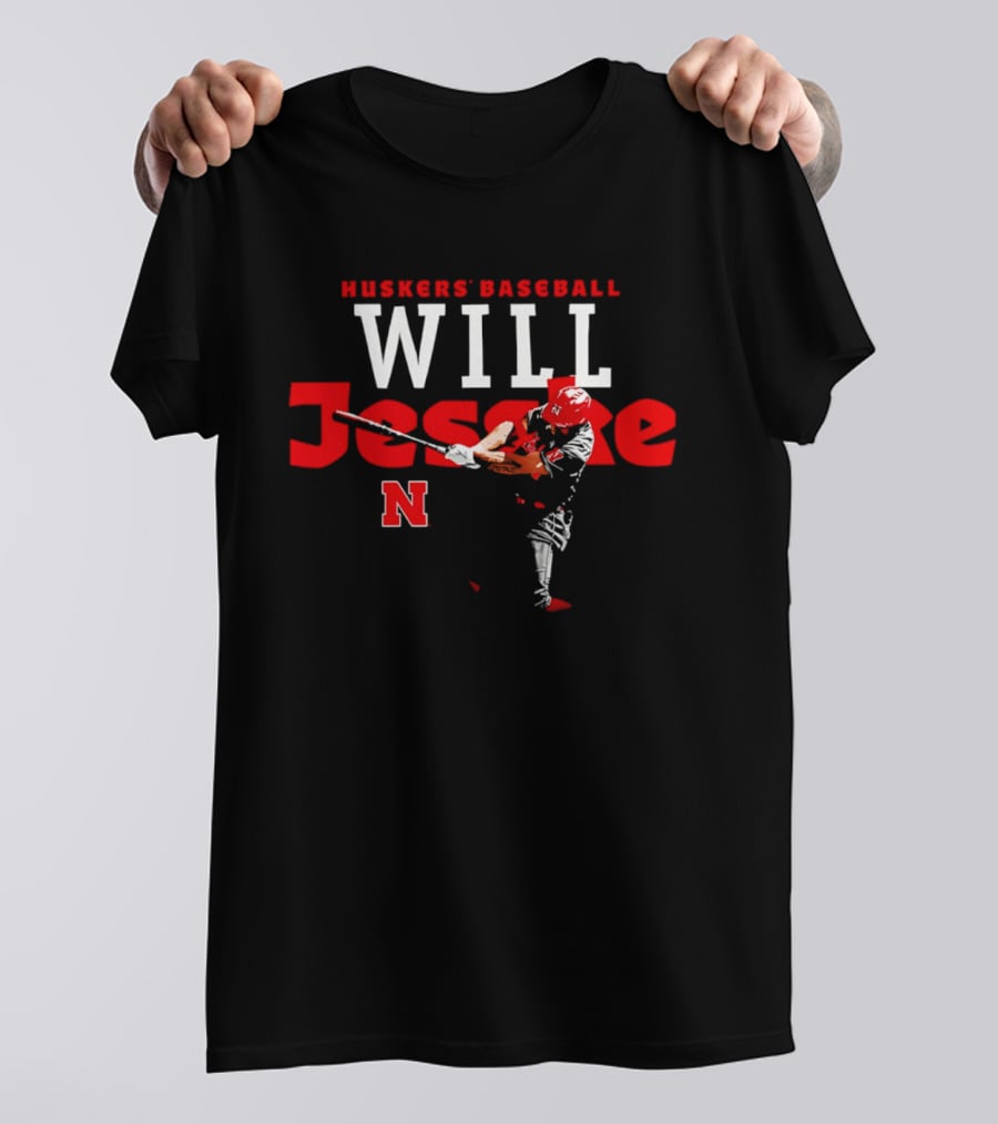 Huskers' Baseball Will Jesske Nebraska N T-Shirt