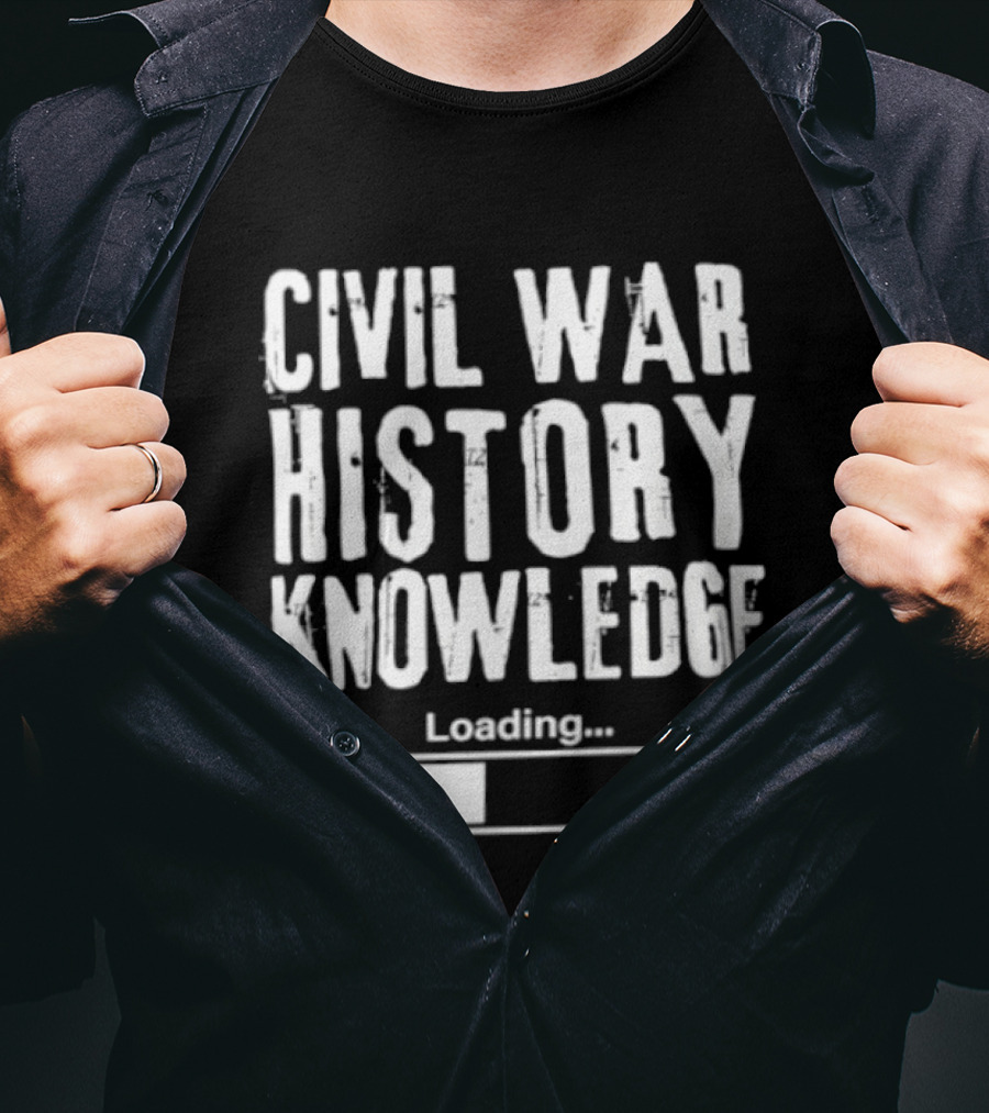 Civil War History Knowledge Loading Progress Bar T-Shirt