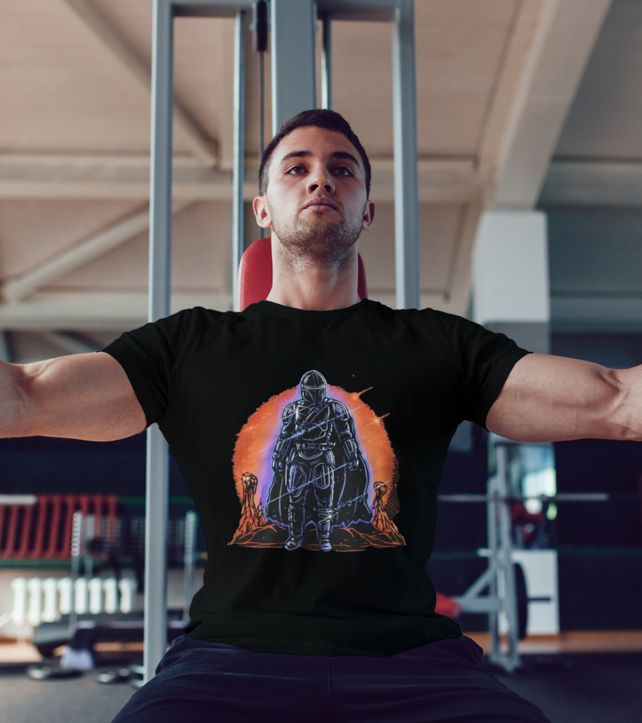 Din Djarin Night Of The Rebel Galactic Warrior Starlight Adventure T-Shirt