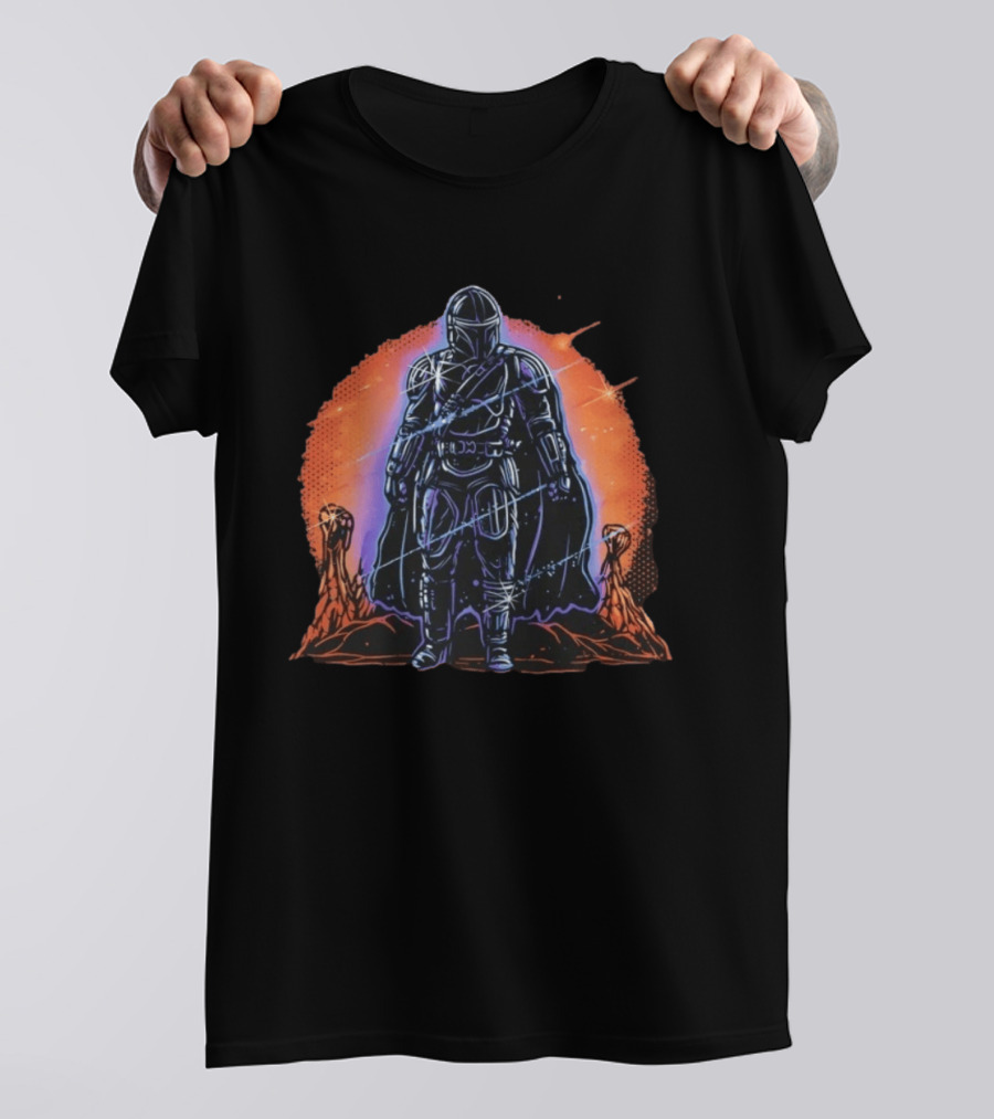 Din Djarin Night Of The Rebel Galactic Warrior Starlight Adventure T-Shirt