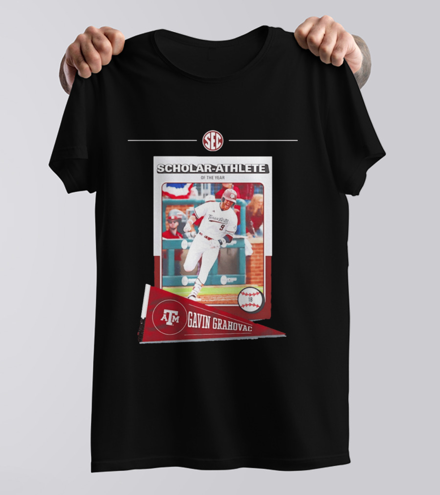 Texas A&M Gavin Grahovac SEC Scholar Athlete Baseball 2026 T-Shirt