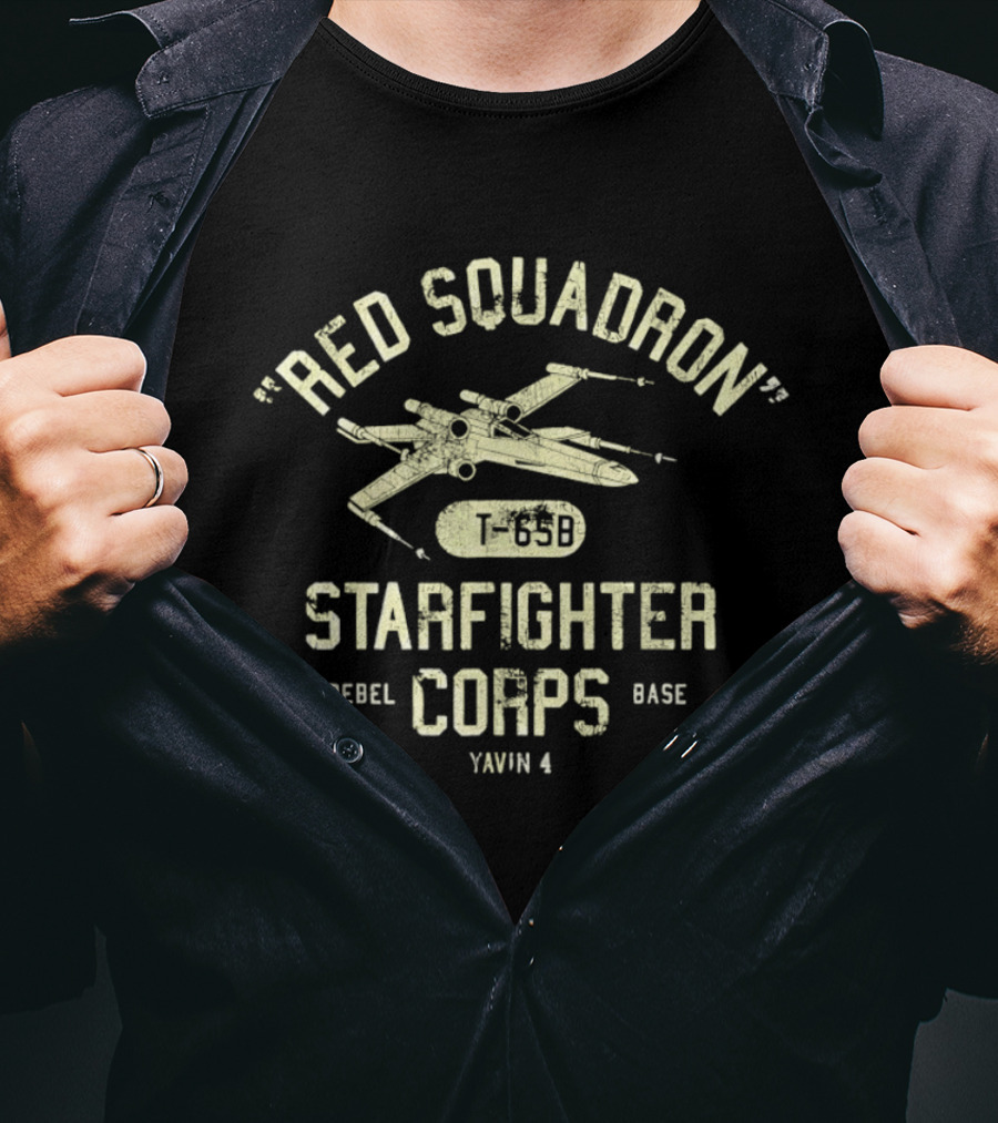 Red Squadron 65B Starfighter Corps Rebel Base Yavin 4 T-Shirt