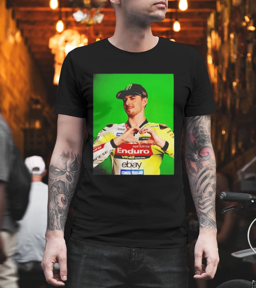 Valentino Rossi Motogp Legend Heart Sign VR46 Enduro Racing Yellow T-Shirt