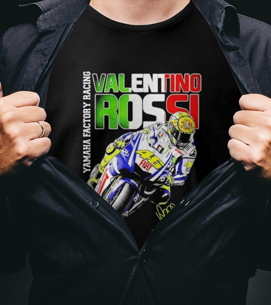 Valentino Rossi Yamaha Factory Racing Motogp Fiat Racing T-Shirt