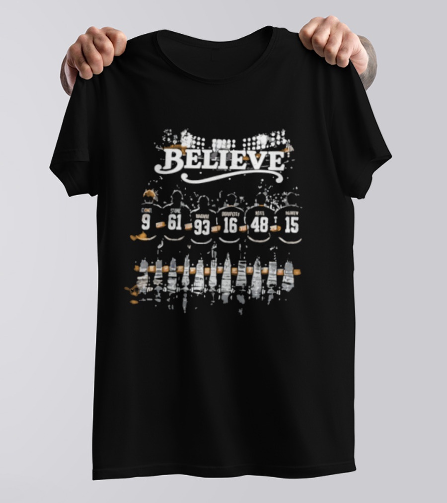 Vegas Golden Knights Believe 9 61 92 16 40 15 Hockey Team T-Shirt
