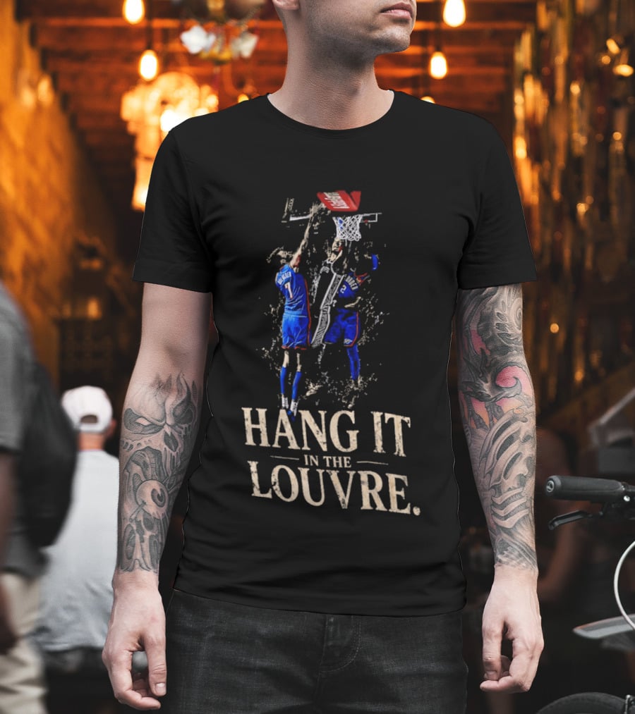 Victor Wembanyama Wemby Rising Above Chet And SGA Hang It In The Louvre T-Shirt