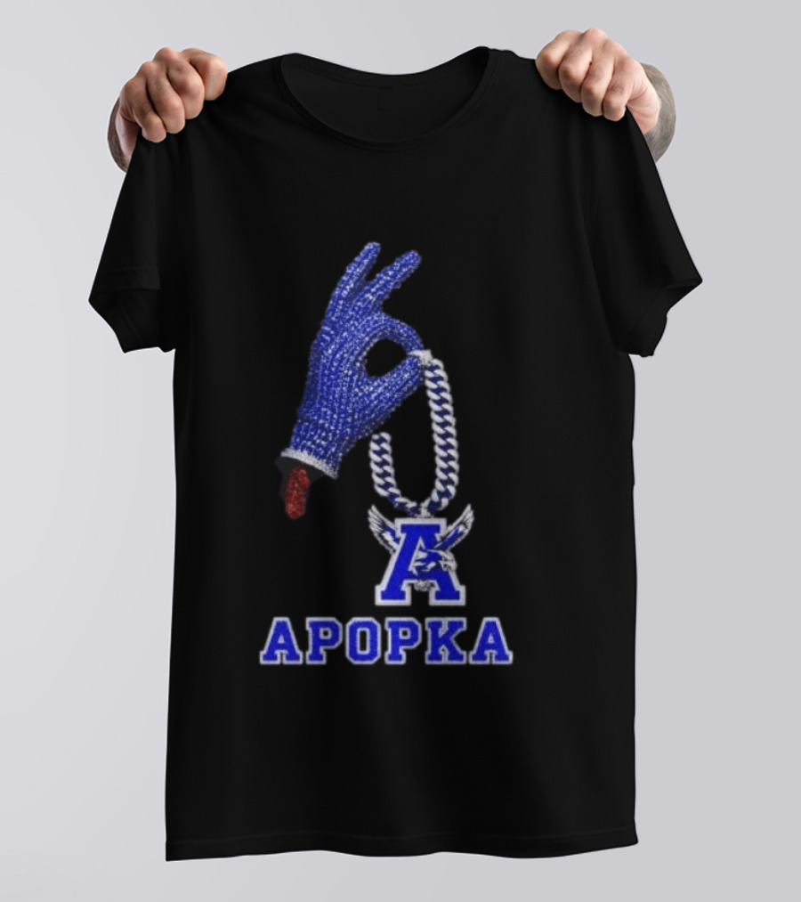 Drake Iceman Apopka Blue Hand Glove Necklace T-Shirt