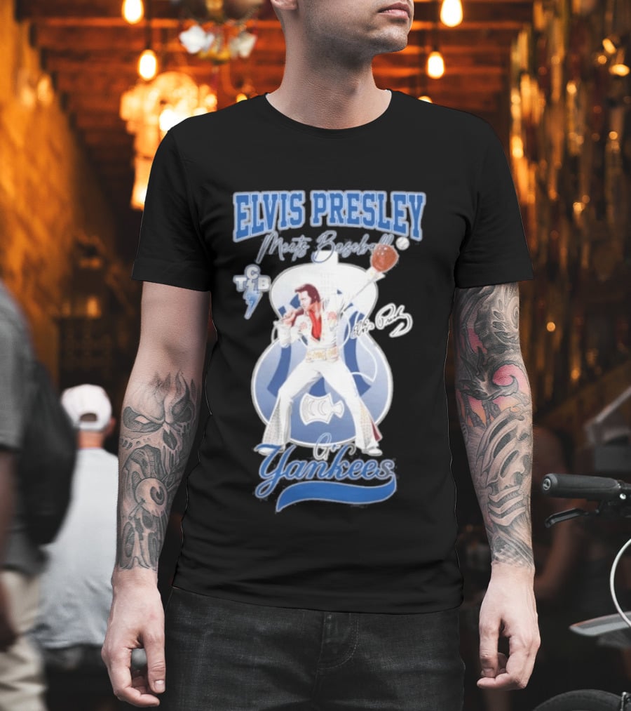 Elvis Presley Meets Yankees Legends T-Shirt