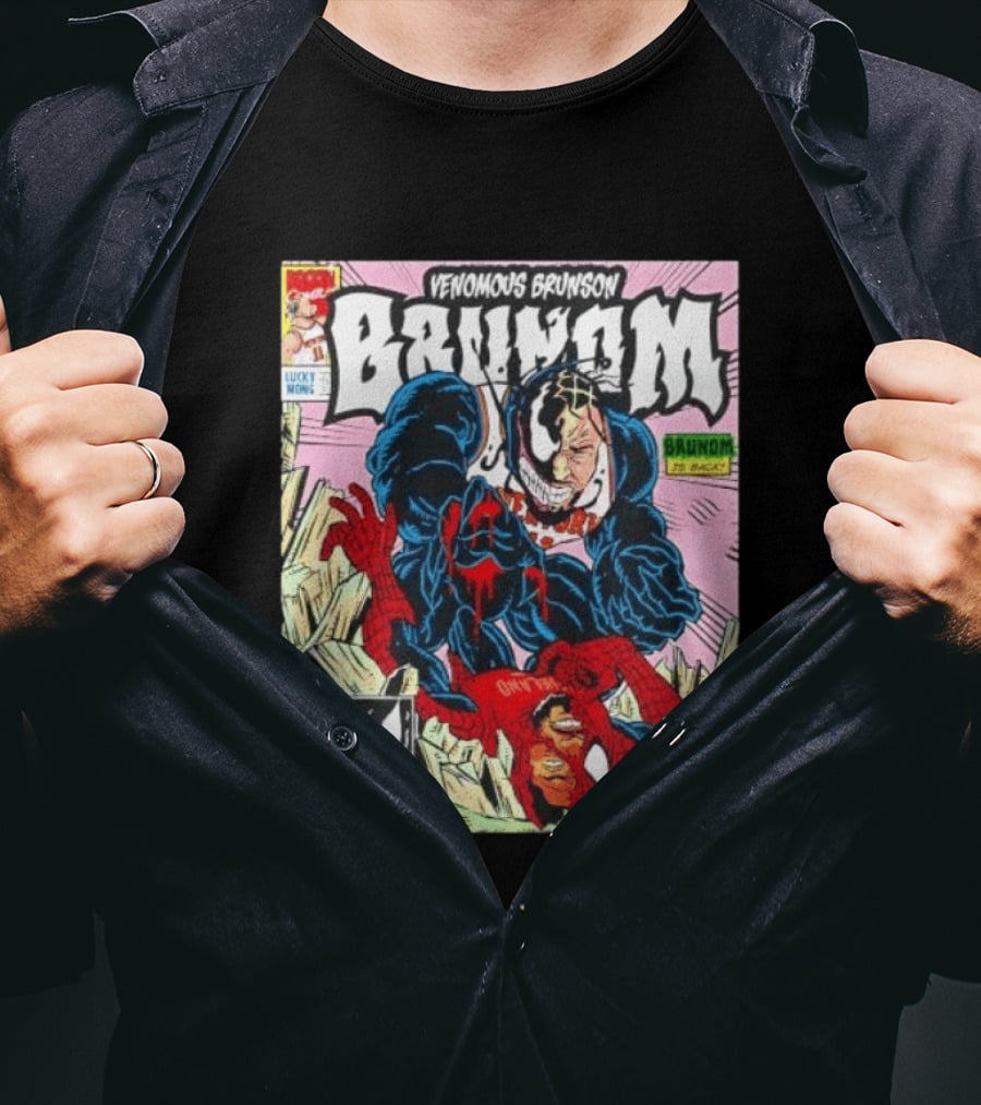 Venomous Brunson Brunom Knicks Comic Style Venom Spiderman Mashup T-Shirt