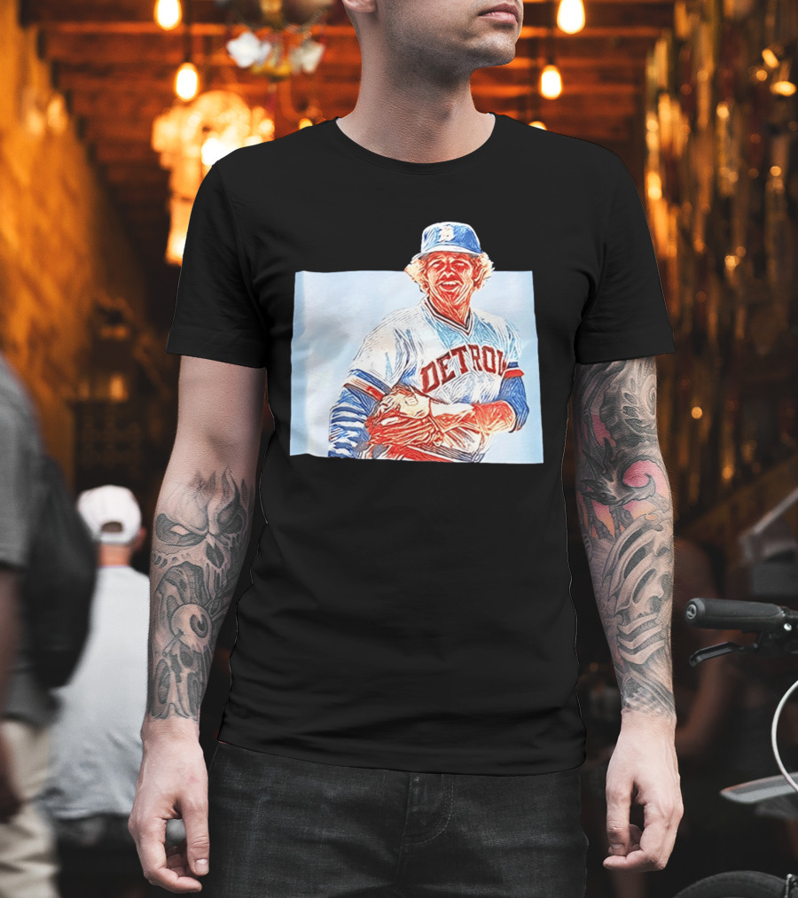 Detroit Tigers Mark Fidrych Vintage Baseball T-Shirt