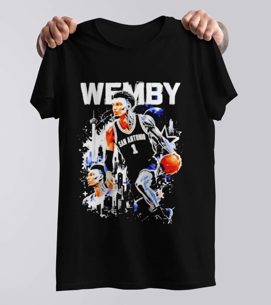 Wemby Half Alien Victor Wembanyama San Antonio Spurs Basketball Player T-Shirt