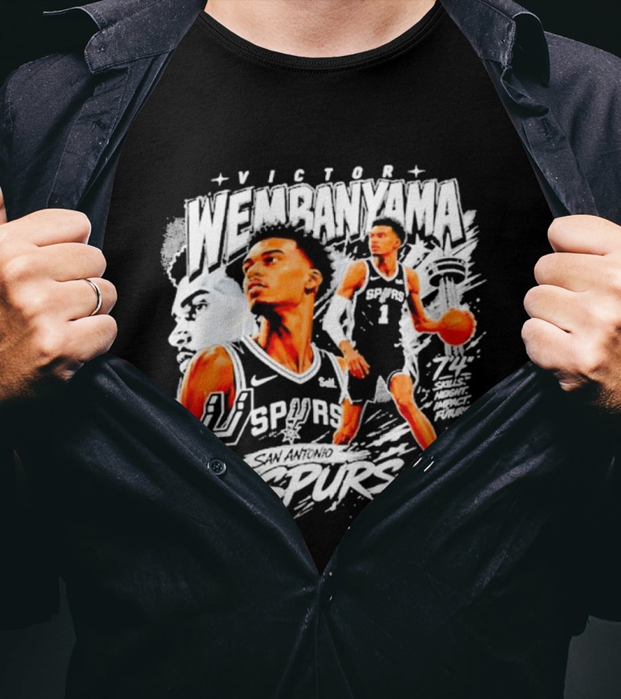 Victor Wembanyama Spurs Basketball Skills Impact 74 T-Shirt