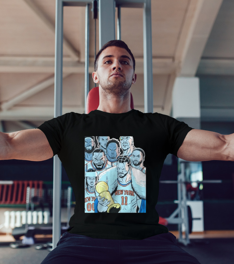 New York Knicks 2026 Invincible Indefensible Trophy Comic Style Basketball Team T-Shirt