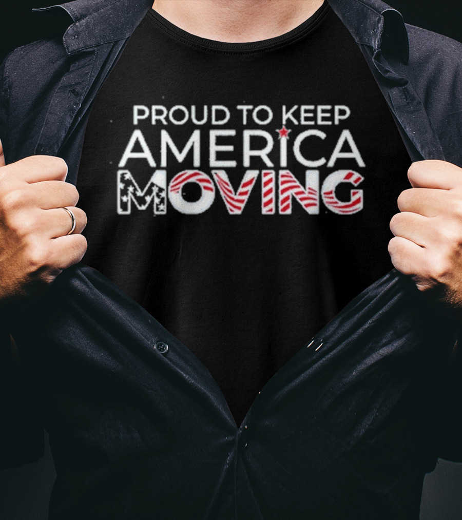Proud To Keep America Moving Patriotic Candy Cane T-Shirt