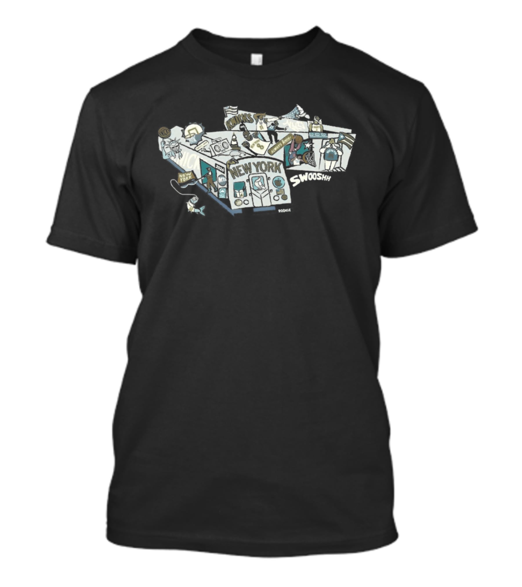 New York Knicks Basketball Culture Champion Spirit Knicks Win Swoosh T-Shirt