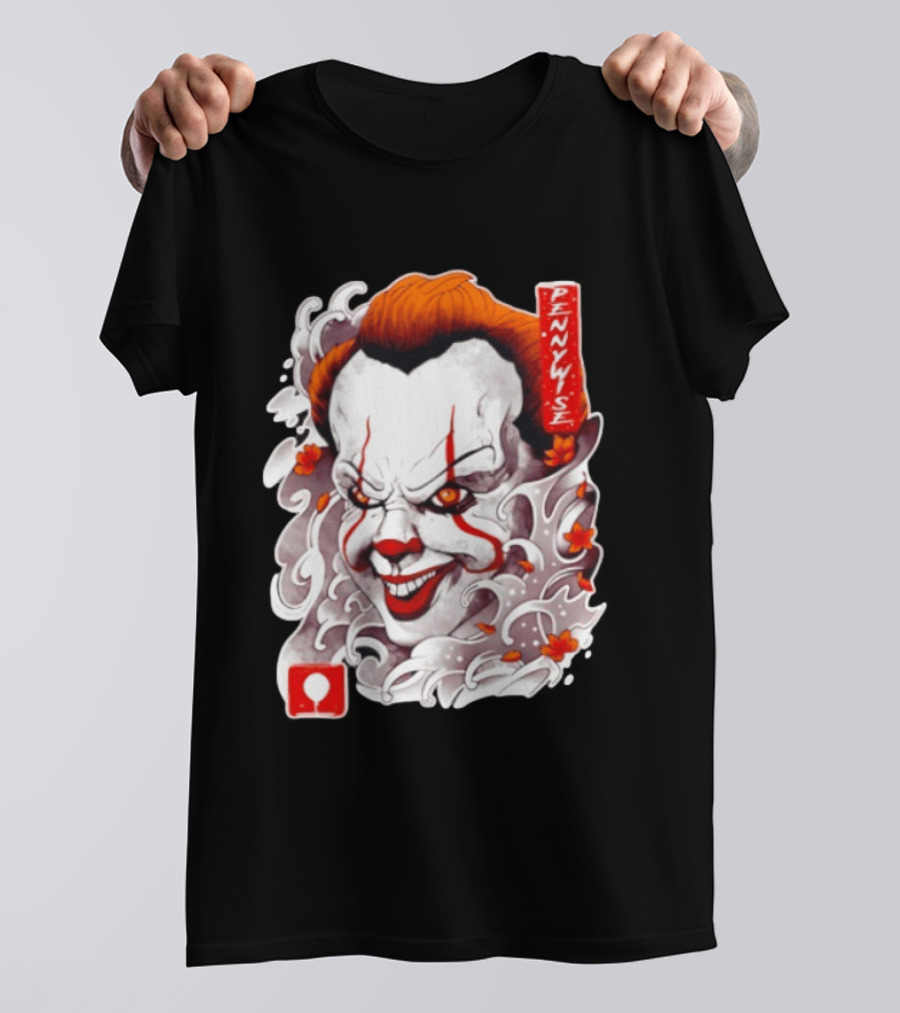 Pennywise Creepy Clown Big Head Horror It Movie Iconic Scary Face Balloon T-Shirt