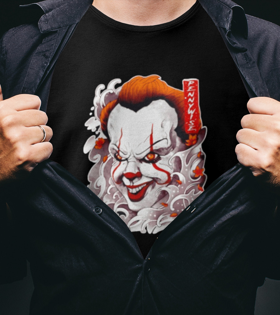 Pennywise Creepy Clown Big Head Horror It Movie Iconic Scary Face Balloon T-Shirt