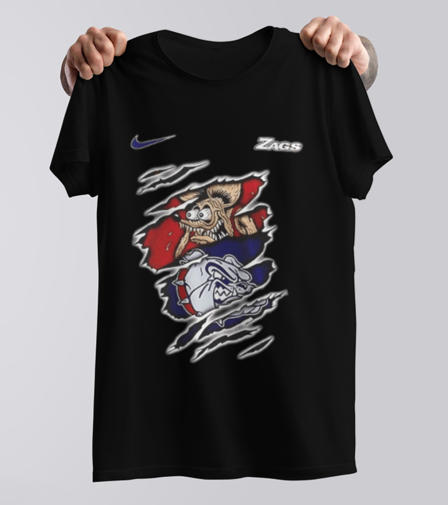 Gonzaga Bulldogs Rat Fink Nike Zags Built Not To Bow T-Shirt