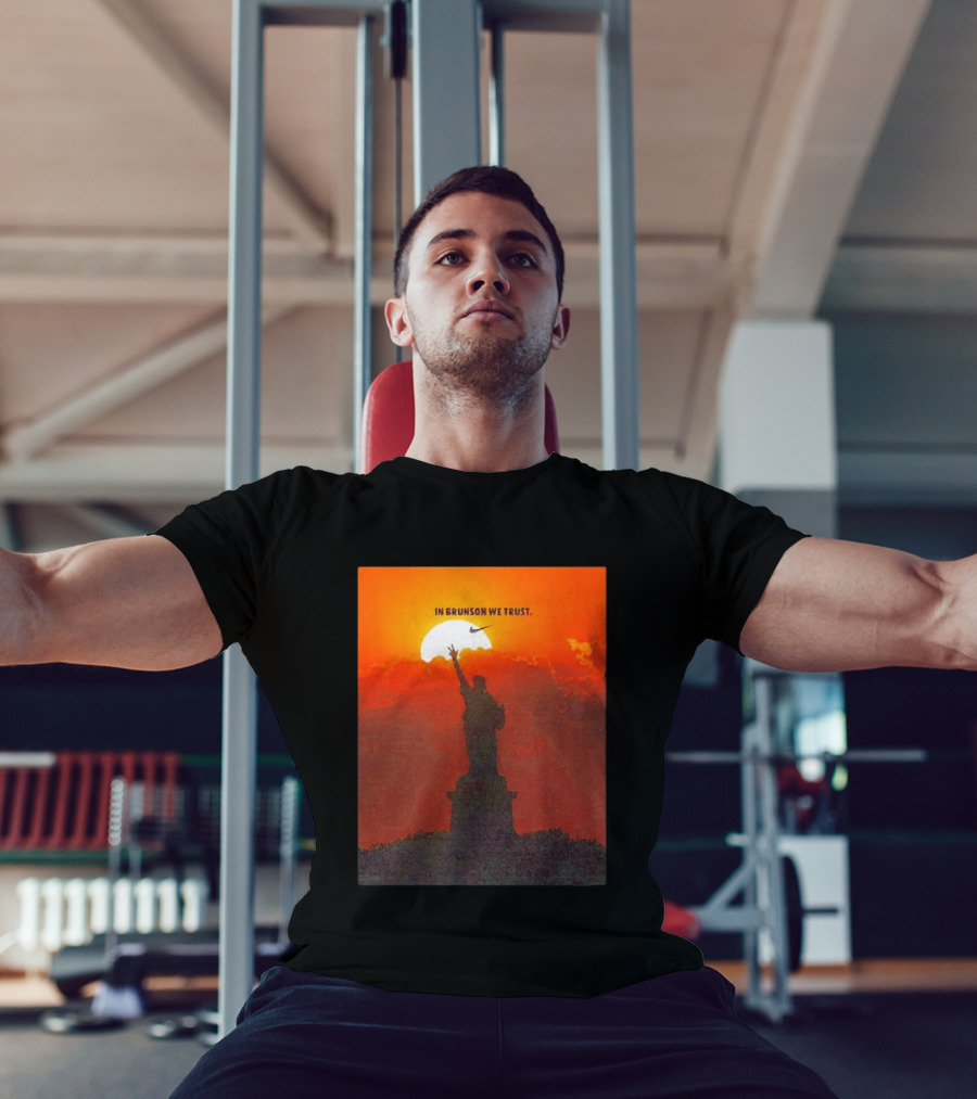 In Brunson We Trust New York Knicks Nike Liberty Sunset T-Shirt
