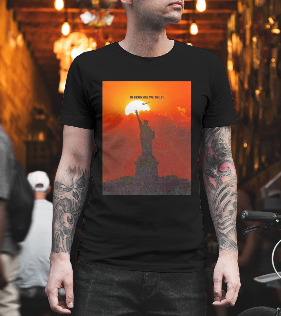 In Brunson We Trust New York Knicks Nike Liberty Sunset T-Shirt