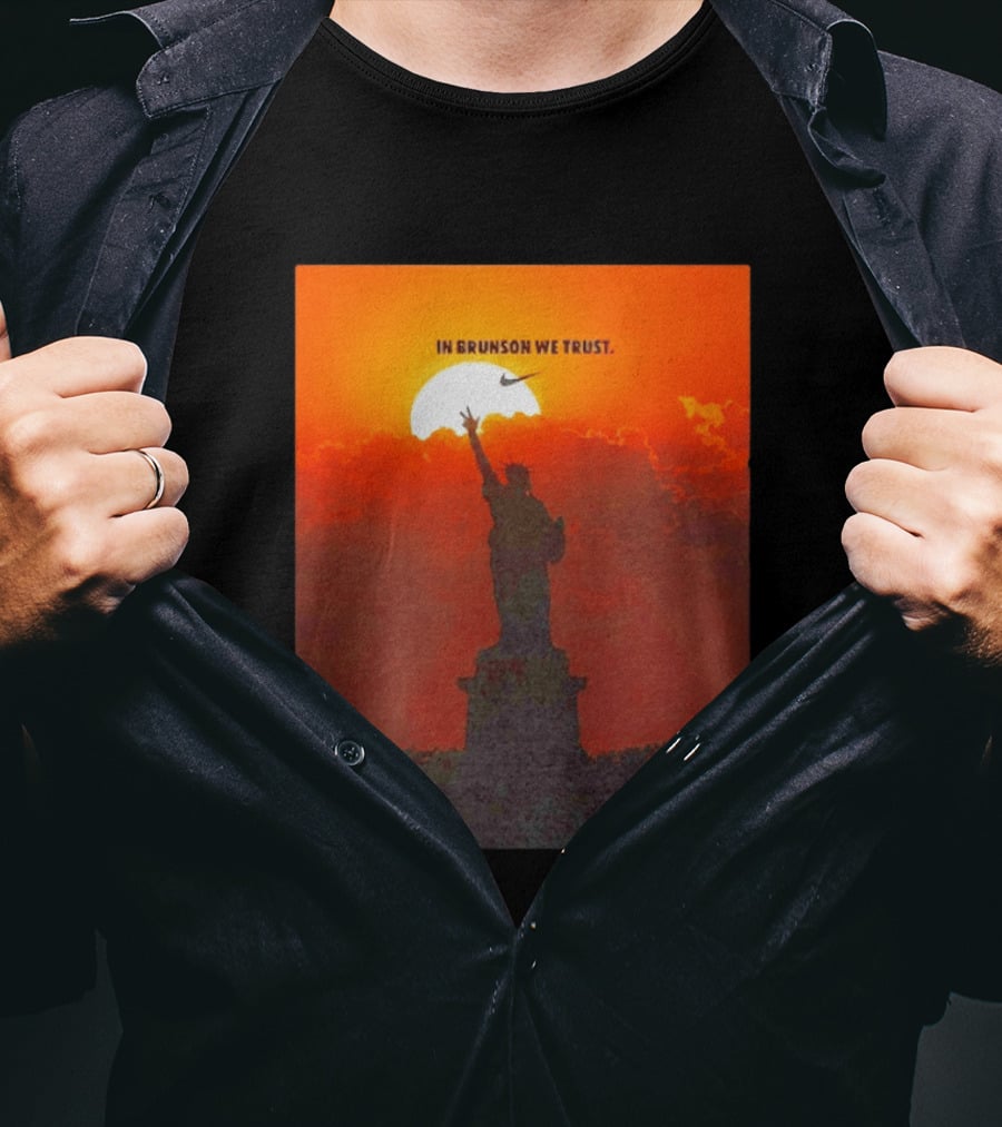 In Brunson We Trust New York Knicks Nike Liberty Sunset T-Shirt
