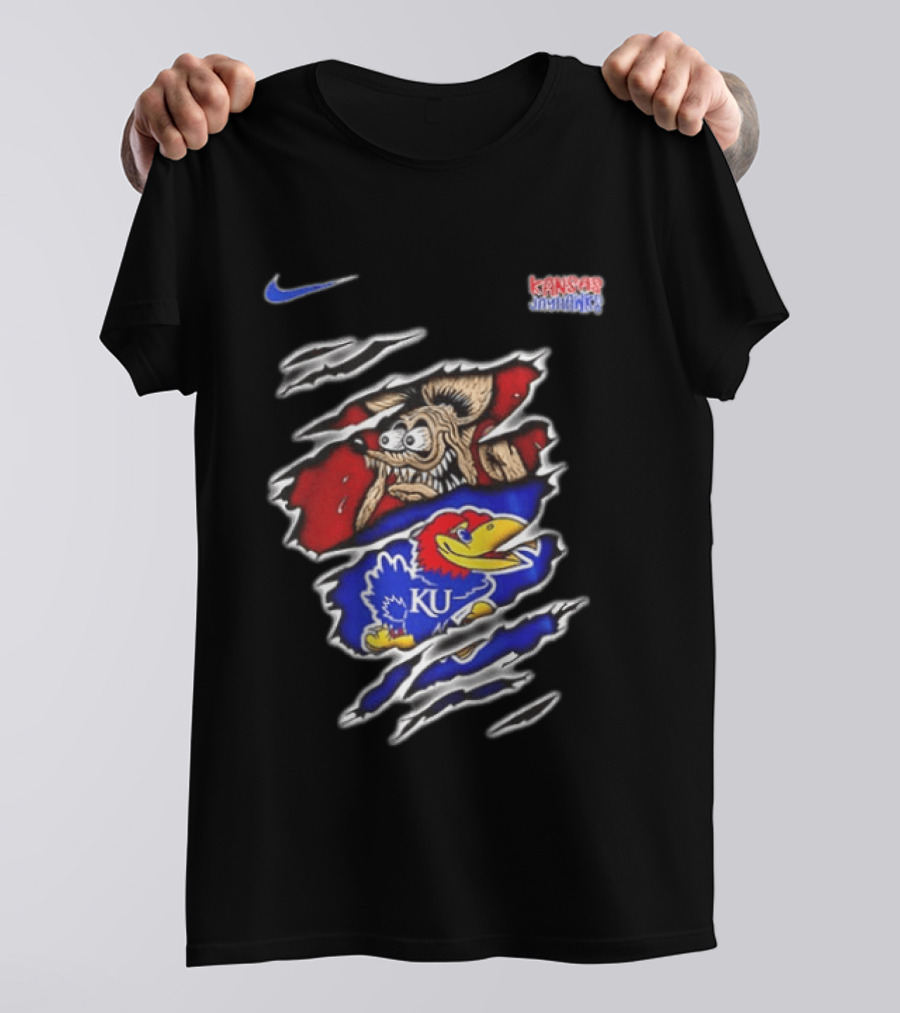 Kansas Jayhawks NCAA Nike Rat Fink Built To Not Bow KU Jayhawk T-Shirt