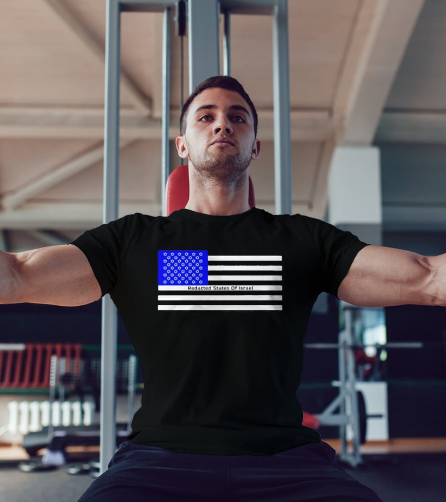 Redacted States Of Israel Flag With Stars And Stripes T-Shirt