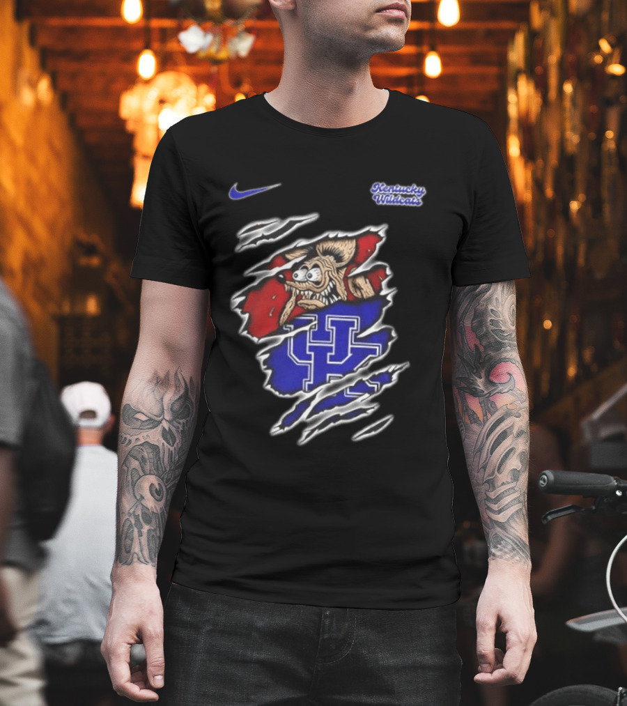 Kentucky Wildcats NCAA Nike Rat Fink Built Not To Bow Double Sided T-Shirt