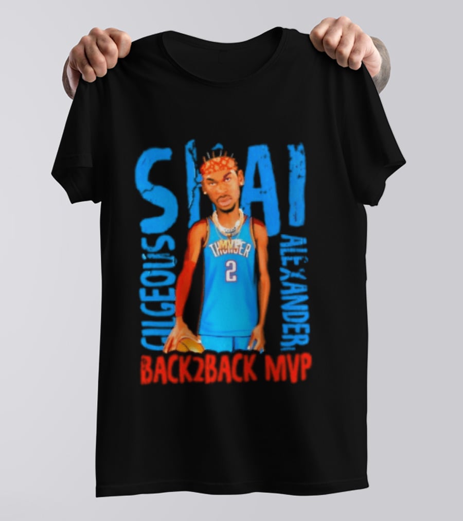 Shai Gilgeous Alexander Back 2 Back MVP Oklahoma City T-Shirt