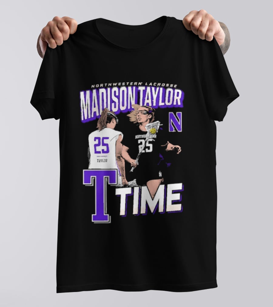 Northwestern Lacrosse Madison Taylor 25 Time T-Shirt