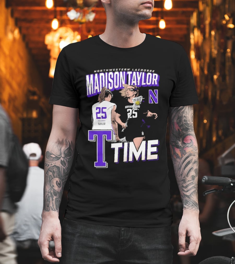 Northwestern Lacrosse Madison Taylor 25 Time T-Shirt