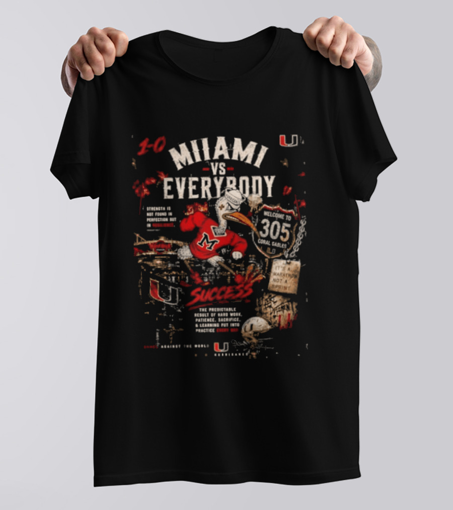 Miami Hurricanes 30 Vs Everybody 305 Swoosh Sebastian The Ibis Not A T-Shirt