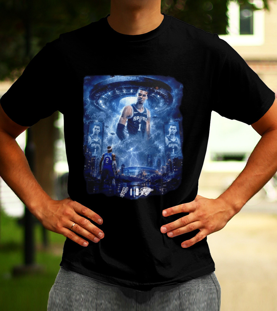 Victor Wembanyama Spurs Vs OKC Thunder Epic Double Overtime Showdown Game 1 T-Shirt
