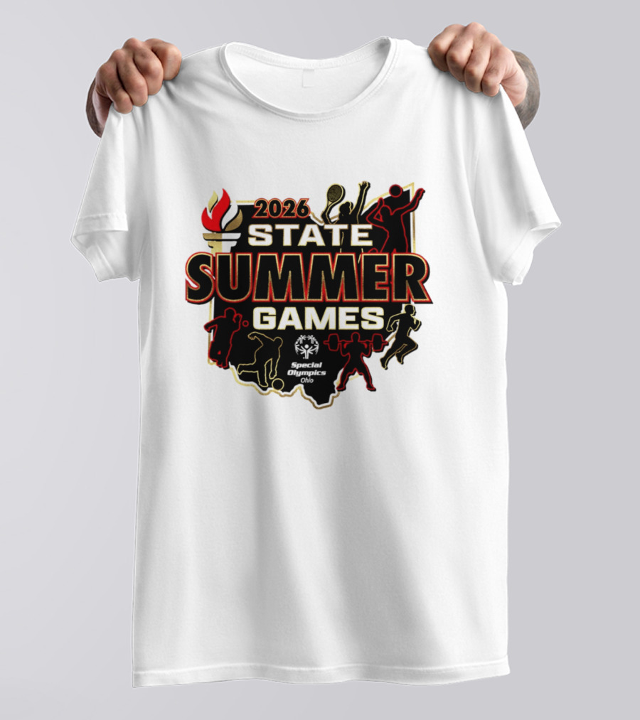 2026 State Summer Games Athletic Silhouettes And Torch T-Shirt