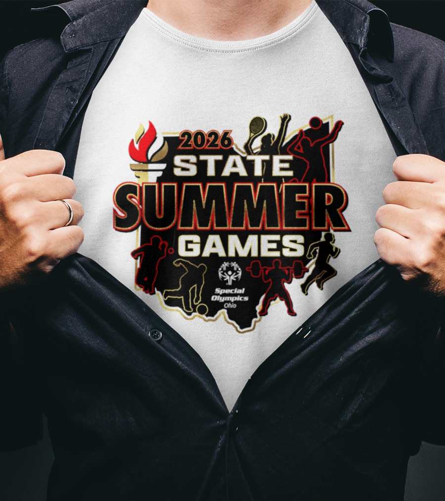 2026 State Summer Games Athletic Silhouettes And Torch T-Shirt