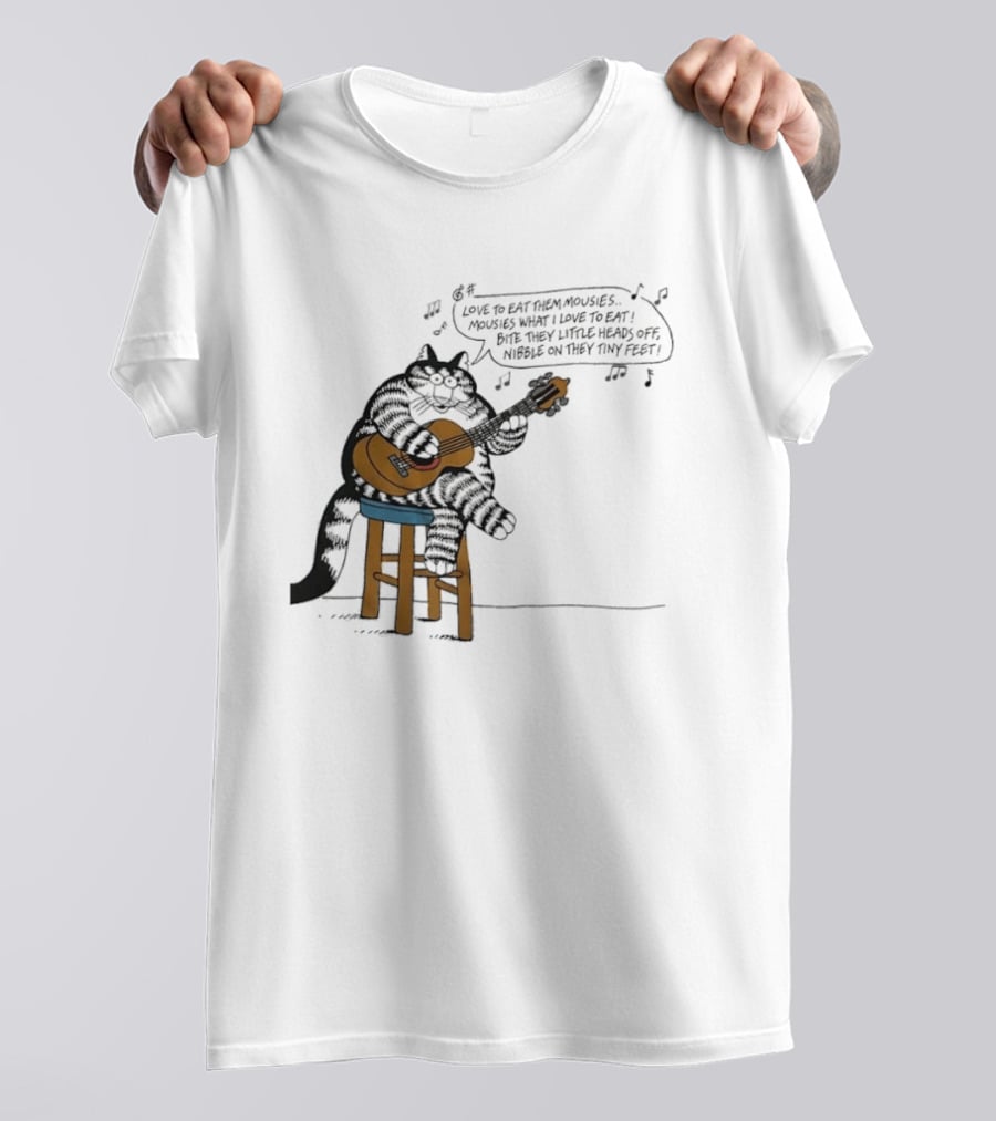 Cat Cartoon Love To Eat Them Mousies Bite Their Little Heads Off Melody T-Shirt