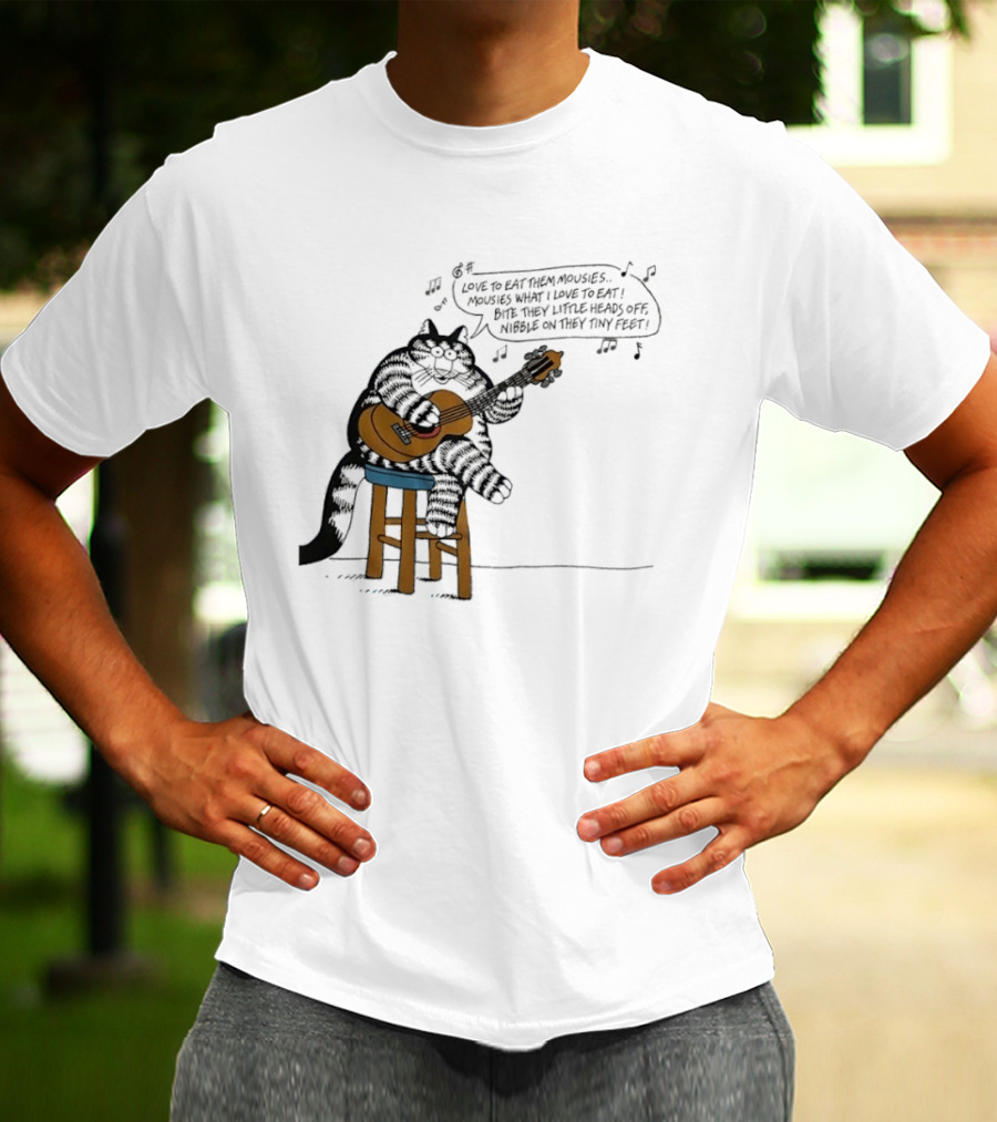 Cat Cartoon Love To Eat Them Mousies Bite Their Little Heads Off Melody T-Shirt