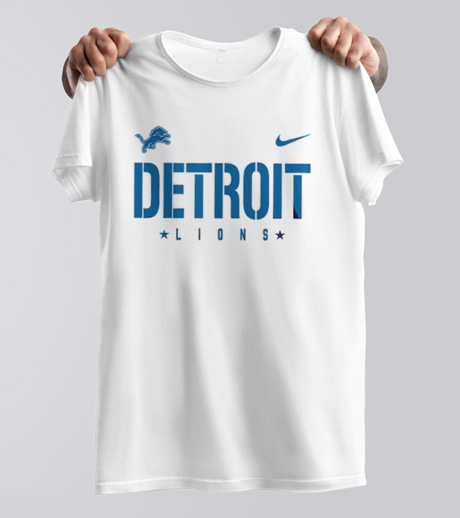 Detroit Lions Nike Collaboration With Star Accents T-Shirt